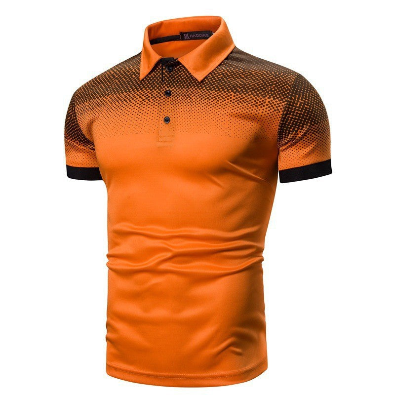 Men's polo shirt with dynamic gradient colors and modern contrast details Lisslune