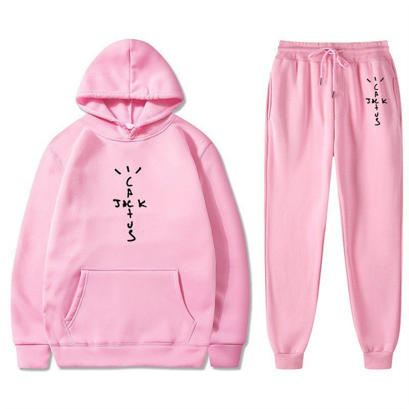 Ladies Hoodie and Jogging Pants Set with Creative Lettering Lisslune