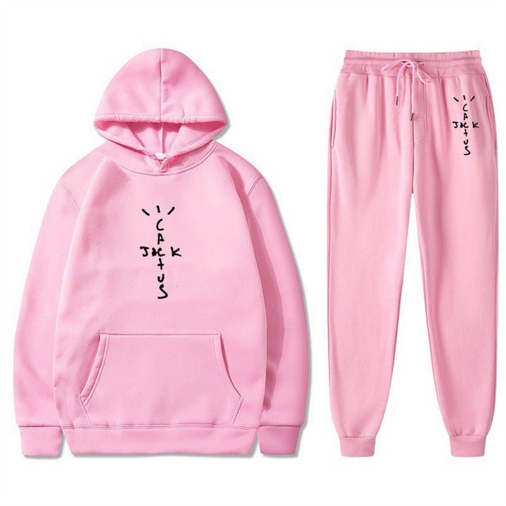 Ladies Hoodie and Jogging Pants Set with Creative Lettering Lisslune