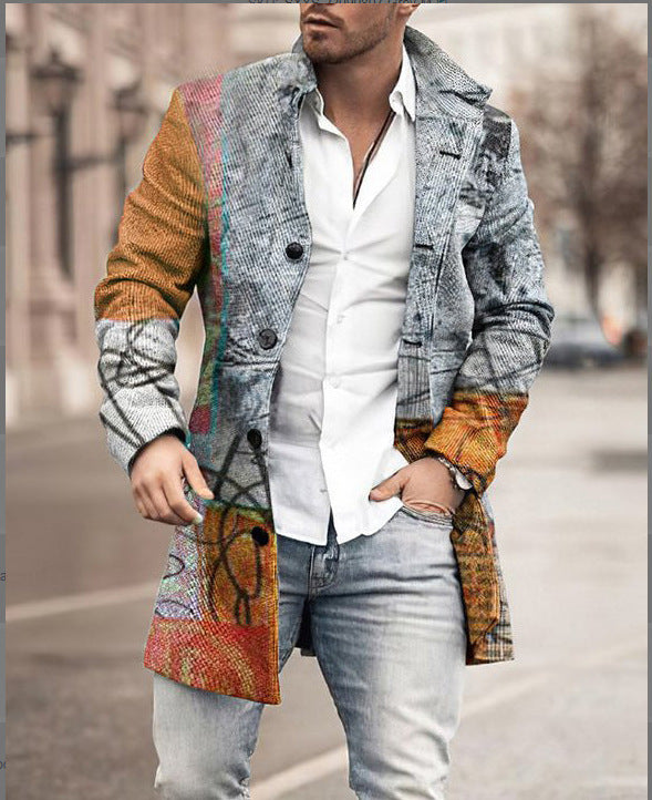 Men's wool coat in modern check design with tailored fit Lisslune
