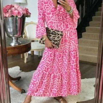 Women’s maxi dress in elegant leopard print Lisslune