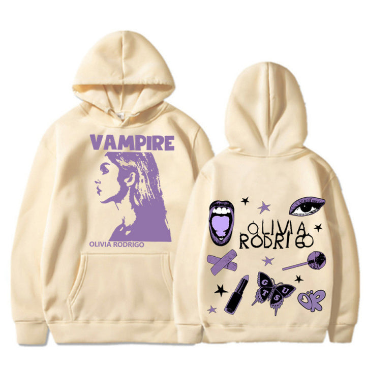 Women's hoodie with artistic vampire print and oversized fit Lisslune