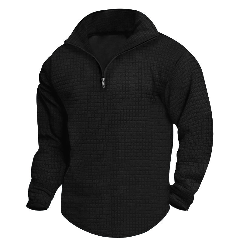 Men's heat-insulated pullover with semi-high collar and textured surface Lisslune