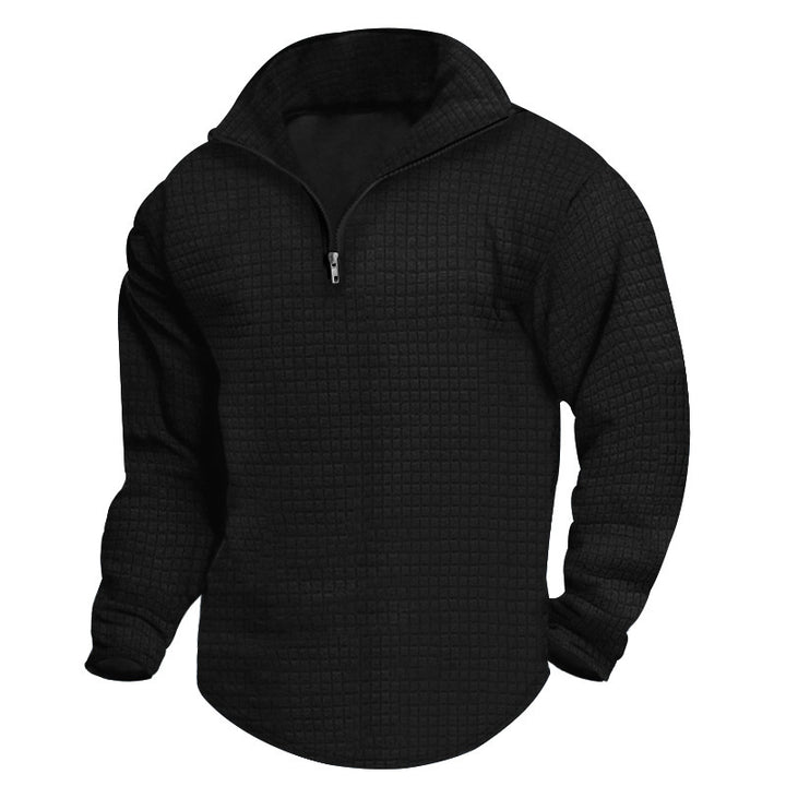Men's heat-insulated pullover with semi-high collar and textured surface Lisslune