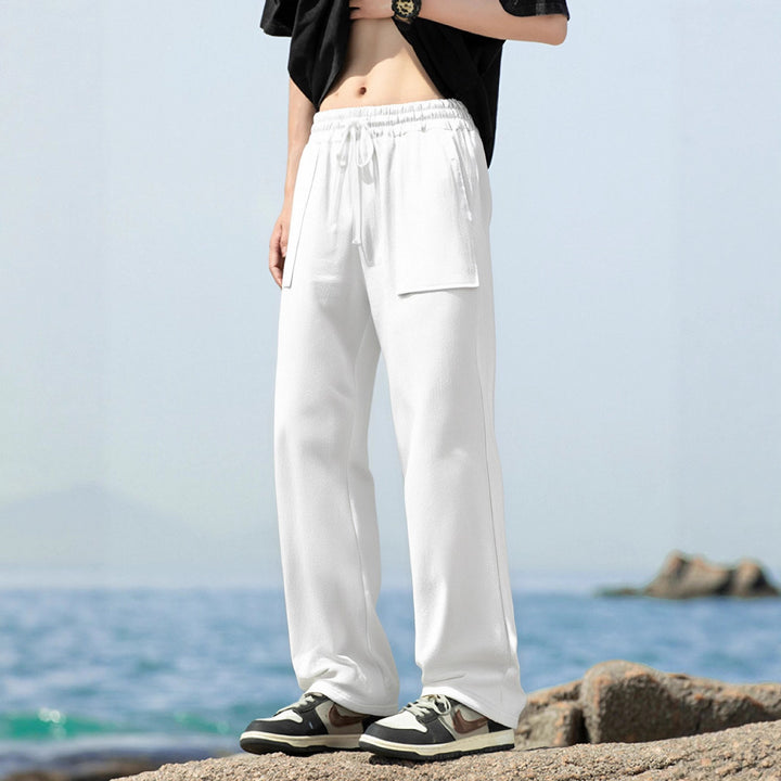 Men's sporty leisure pants with side pockets and elastic waistband Lisslune