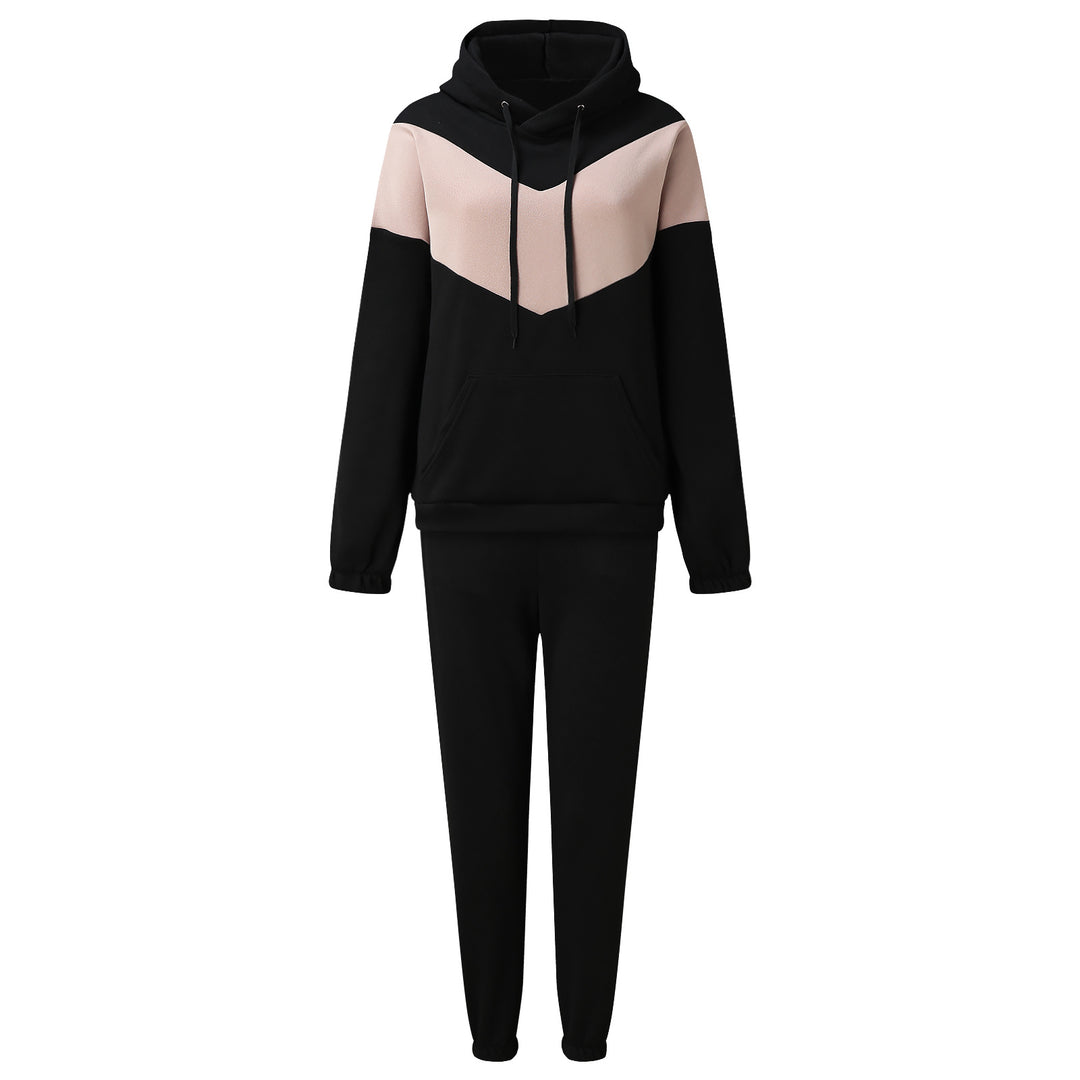 Women's sporty loungewear set with high collar and practical kangaroo pocket Lisslune