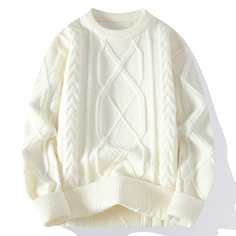 Men's Sweater with Modern Cable Pattern and Comfortable Fit Lisslune