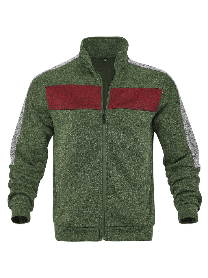 Men's sporty fleece jacket with high collar and reflective accents Lisslune