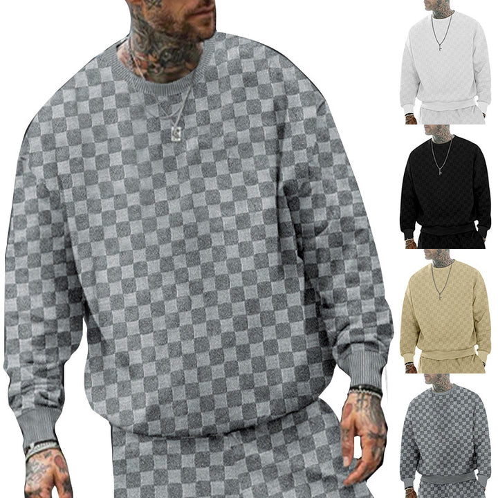 Men's Oversized Sweatshirt with Textured Pattern Lisslune