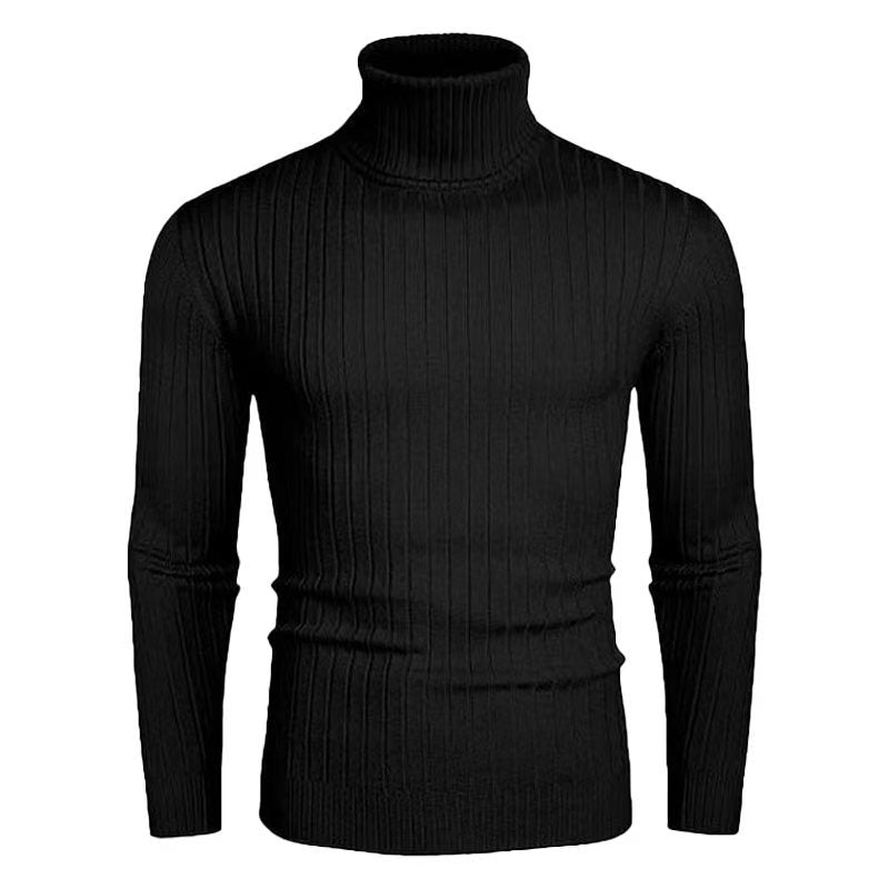 Men's High-Quality Roll Neck Sweater with Fine Rib Structure Lisslune