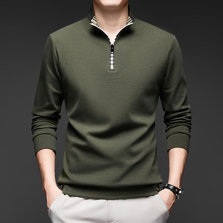 Men's Sweat Pullover with High-Quality Zipper and Modern Collar Lisslune