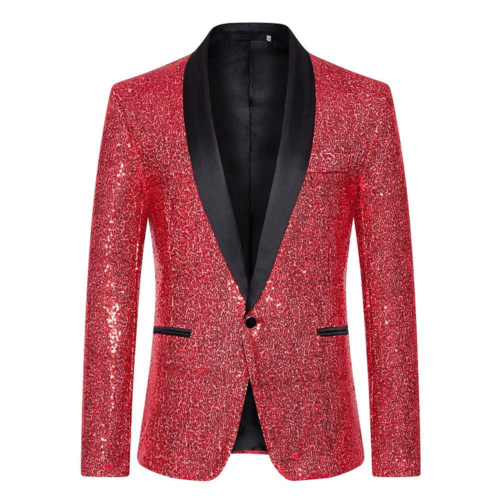 Men's elegant sequin blazer with satin collar area Lisslune