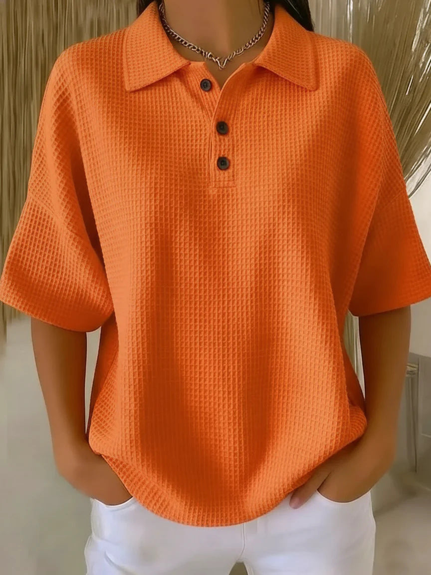 Ladies sporty polo shirt made of waffle piqué Lisslune