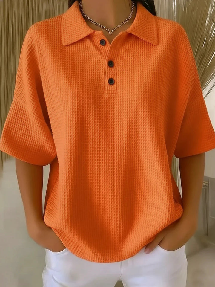 Ladies sporty polo shirt made of waffle piqué Lisslune