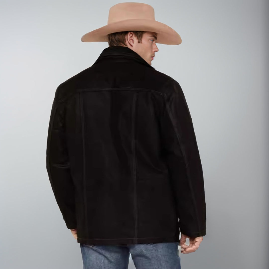 Men's versatile and robust suede jacket with functional pockets Lisslune
