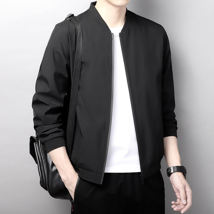 Men's stylish bomber jacket with sporty design and elastic cuffs Lisslune