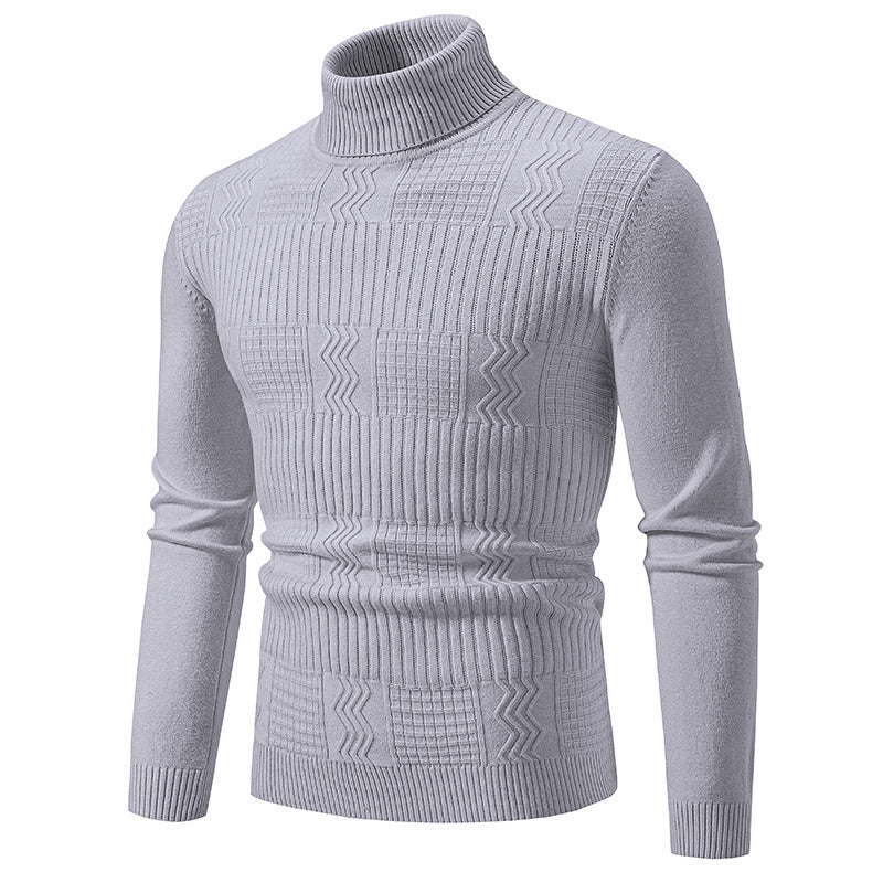 Men's elegant turtleneck sweater with textured design Lisslune