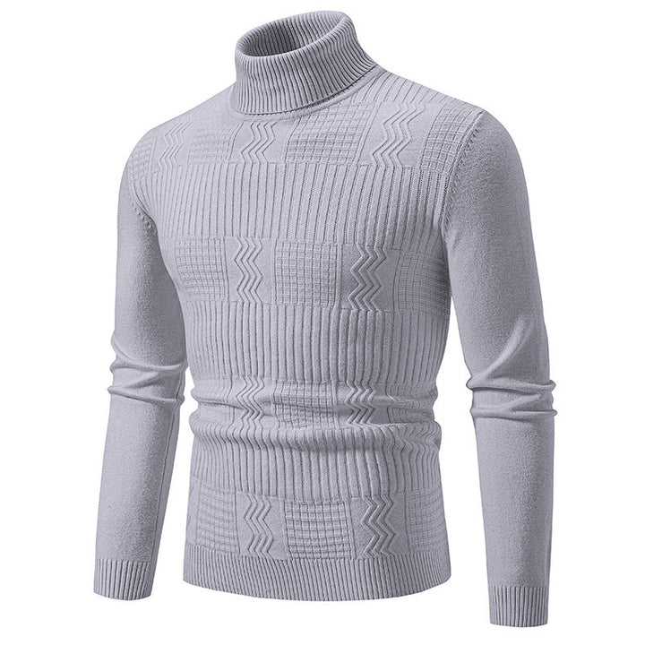 Men's elegant turtleneck sweater with textured design Lisslune