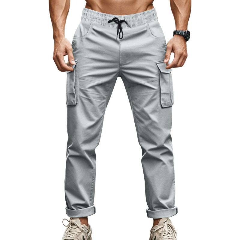 Men's cargo pants with elastic waistband and practical side pockets Lisslune 1758812816