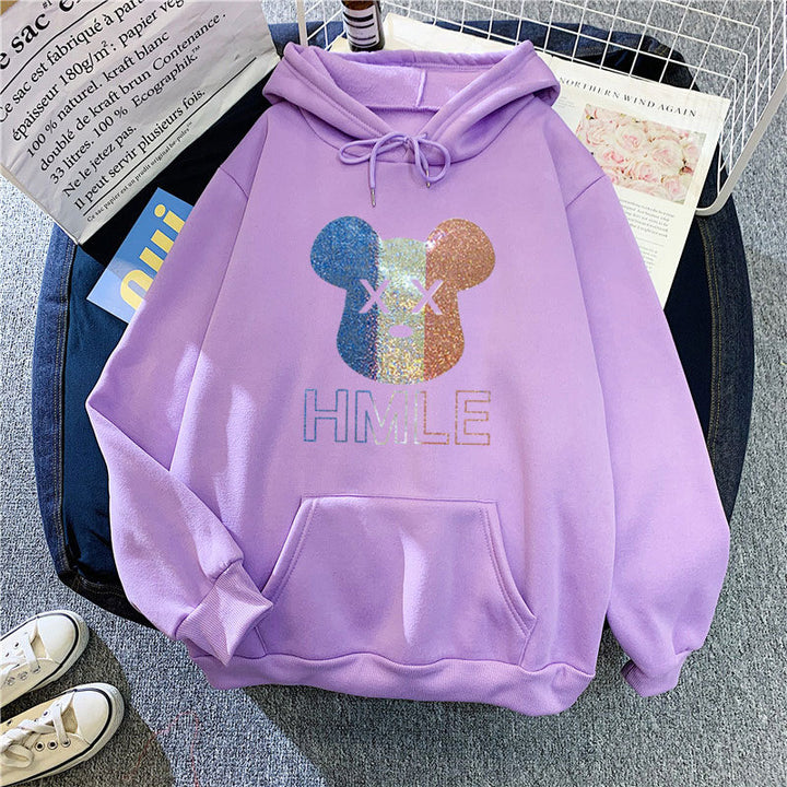 Women's hoodie with artistic bear motif Lisslune