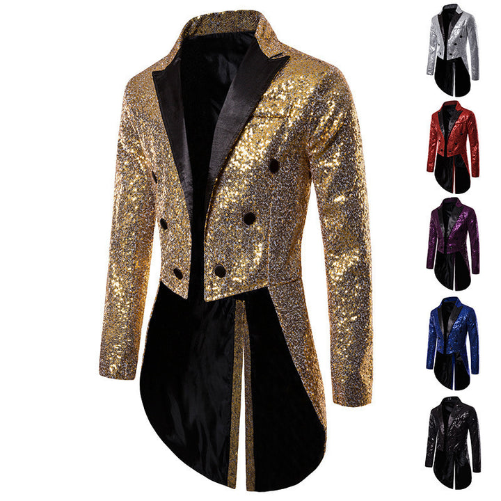 Men's glittering tuxedo jacket with elegant cut and shimmering sequins Lisslune