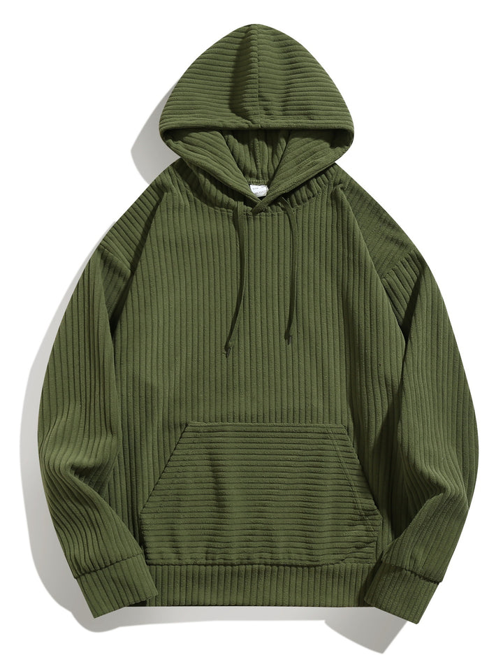 Men's casual hoodie with ribbed texture and kangaroo pocket Lisslune