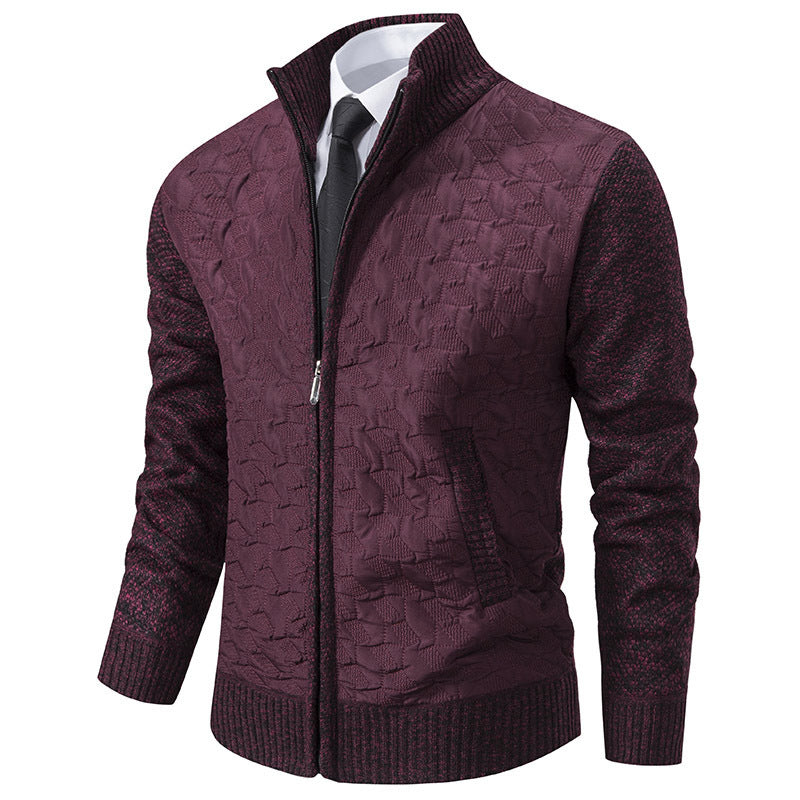 Men's elegant hybrid jacket with quilted design and refined knit sleeves Lisslune