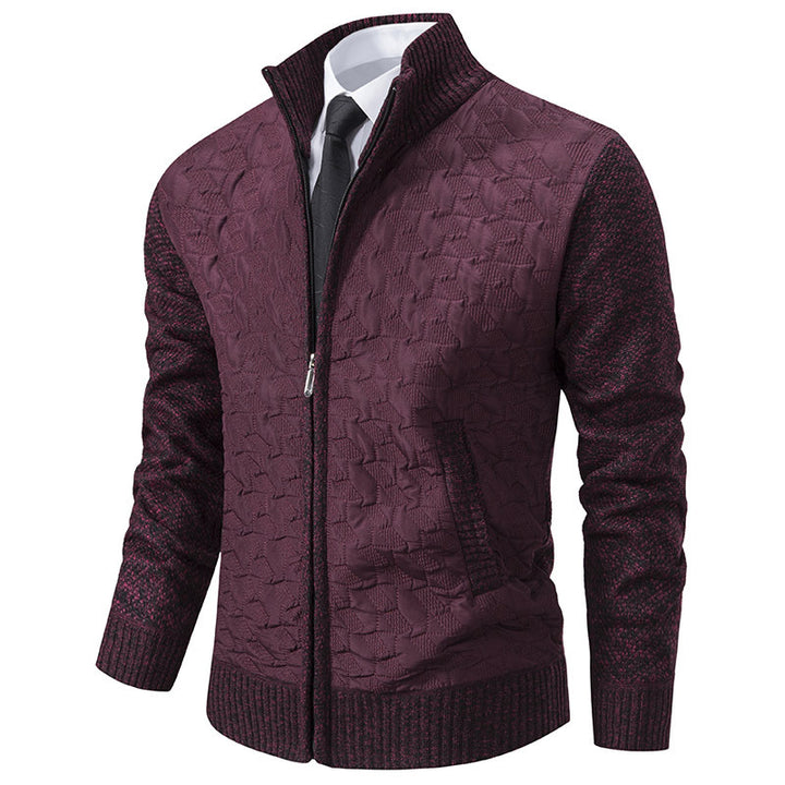 Men's elegant hybrid jacket with quilted design and refined knit sleeves Lisslune