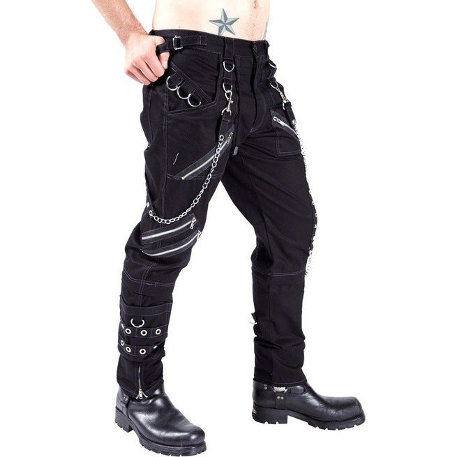 Men's cargo pants with chain details and practical pockets Lisslune