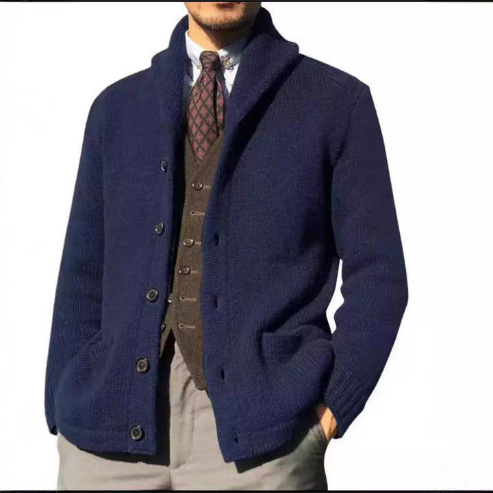 Men's cardigan in modern casual style with shawl collar Lisslune