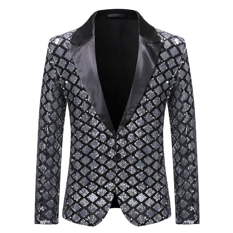 Men's Glittering Tuxedo Jacket in Modern Design Lisslune