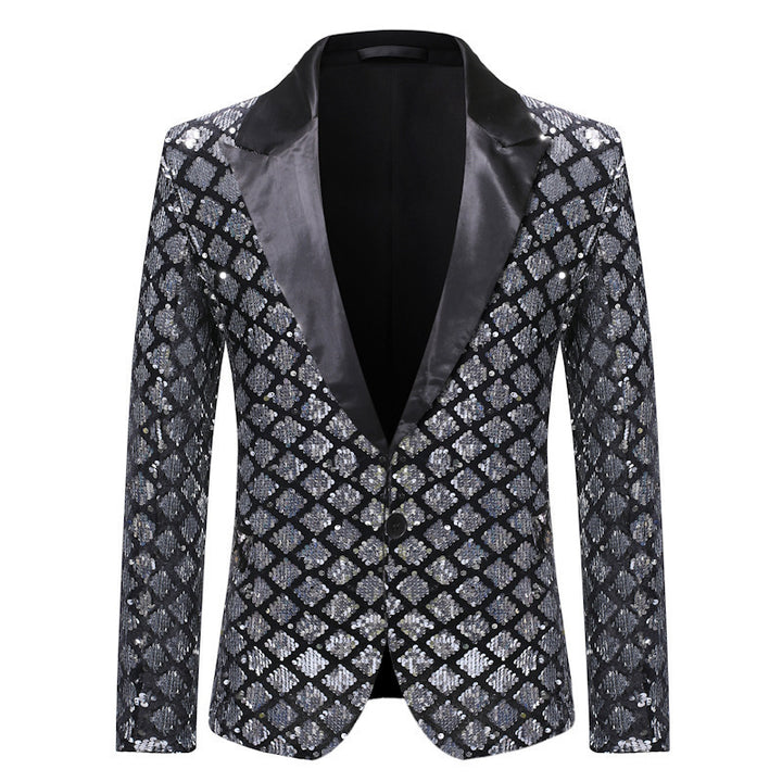 Men's Glittering Tuxedo Jacket in Modern Design Lisslune