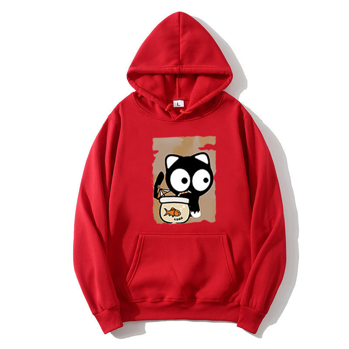 Women's hooded sweatshirt with cute cat design Lisslune