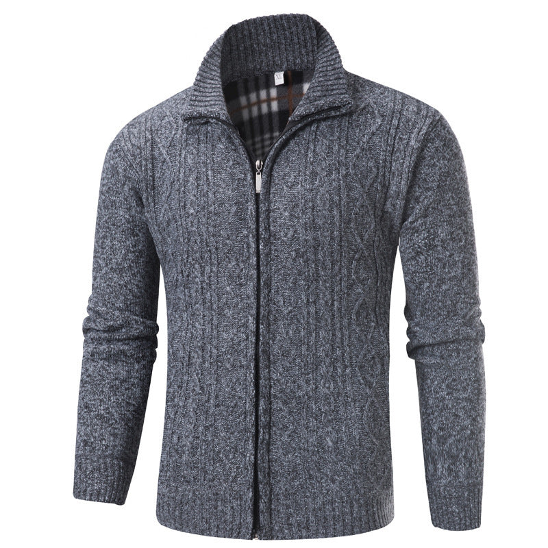 Men's stylish knit sweater with stand-up collar Lisslune