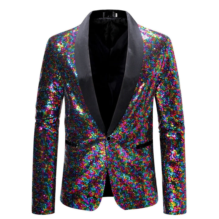Men's Sequin Blazer with Elegant Lapel and Slim Fit Cut Lisslune