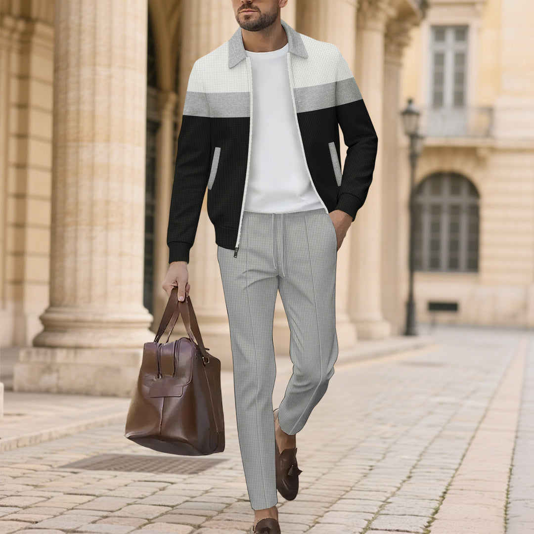 Men's sporty ensemble made of breathable material with quilted design Lisslune