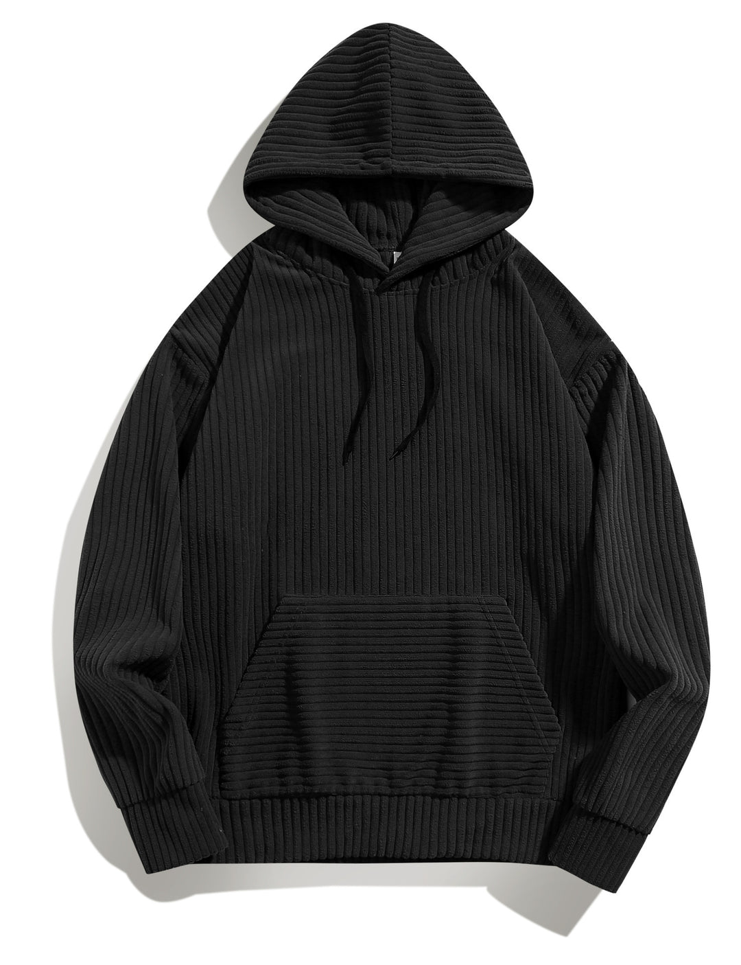 Men's casual hoodie with ribbed texture and kangaroo pocket Lisslune