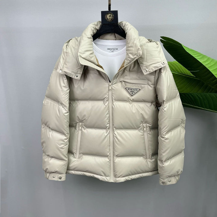 Men's Insulated Down Jacket with Large Hood Design Lisslune
