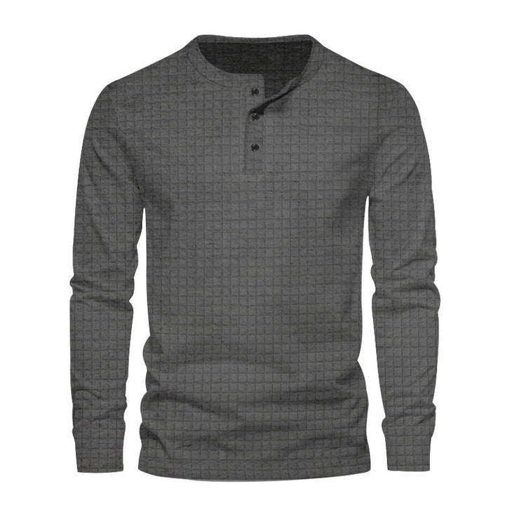 Men's long sleeve shirt with textured fabric and button placket Lisslune