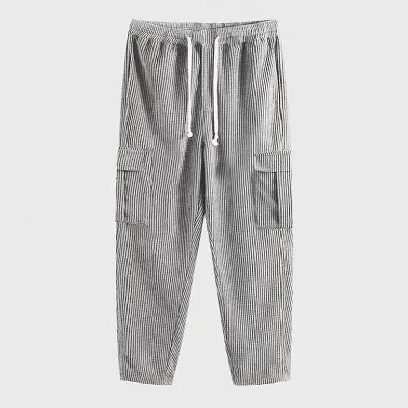 Men's cargo pants with elastic waistband and practical side pockets Lisslune