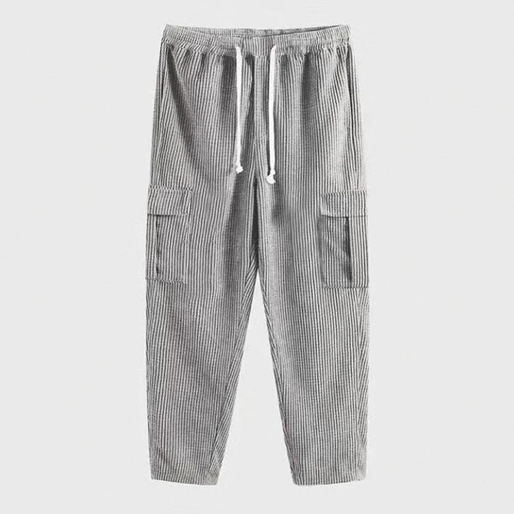 Men's cargo pants with elastic waistband and practical side pockets Lisslune