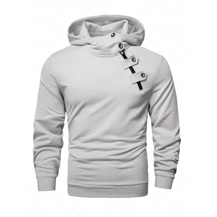 Men's Stylish Hoodie with Asymmetrical Zipper Lisslune