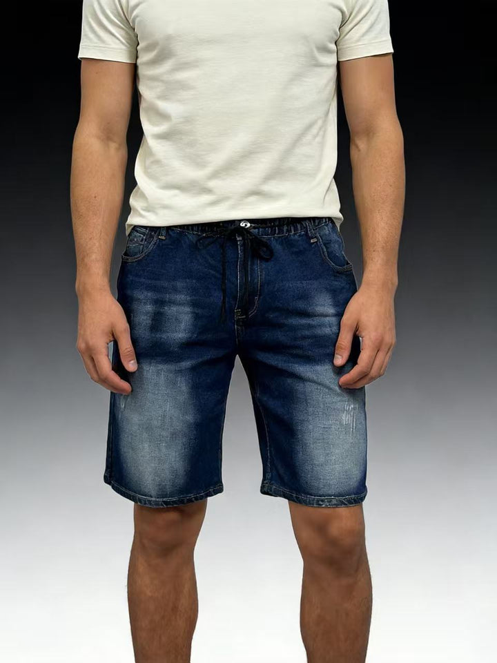 Herren bequeme Denim-Shorts mit elastischem Bund und lässigem Design Lisslune