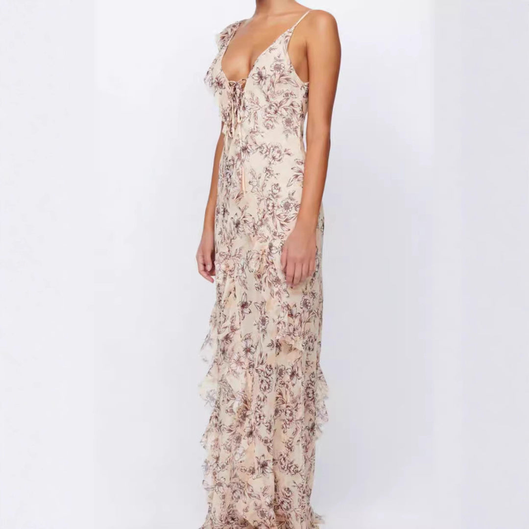 Ladies summer maxi dress with floral prints Lisslune