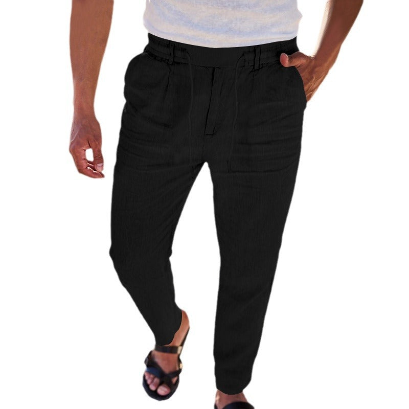 Men's Comfortable Chino Pants with Elastic Waistband and Practical Pockets Lisslune