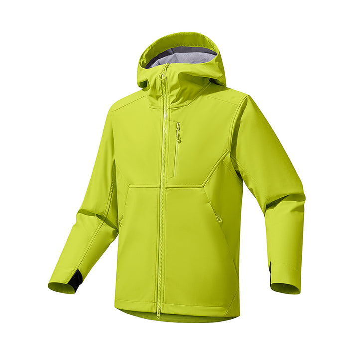 Men's functional outdoor jacket with adjustable hood collar and breathable inserts Lisslune