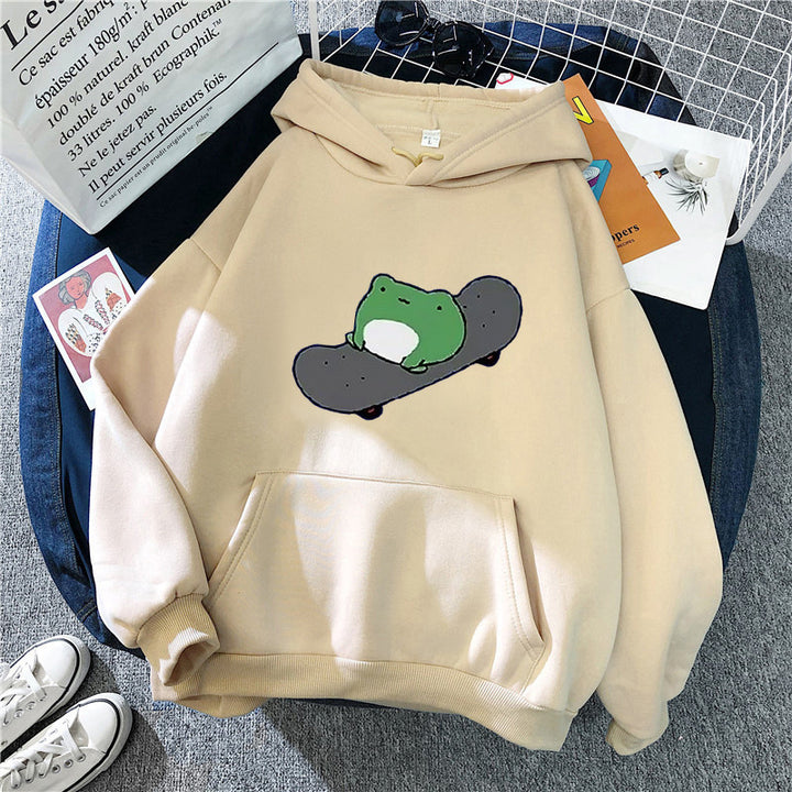 Women's hoodie with humorous frog design Lisslune