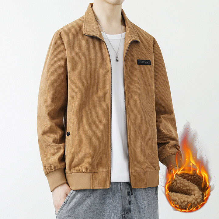 Men's cord jacket with high collar and practical pockets Lisslune