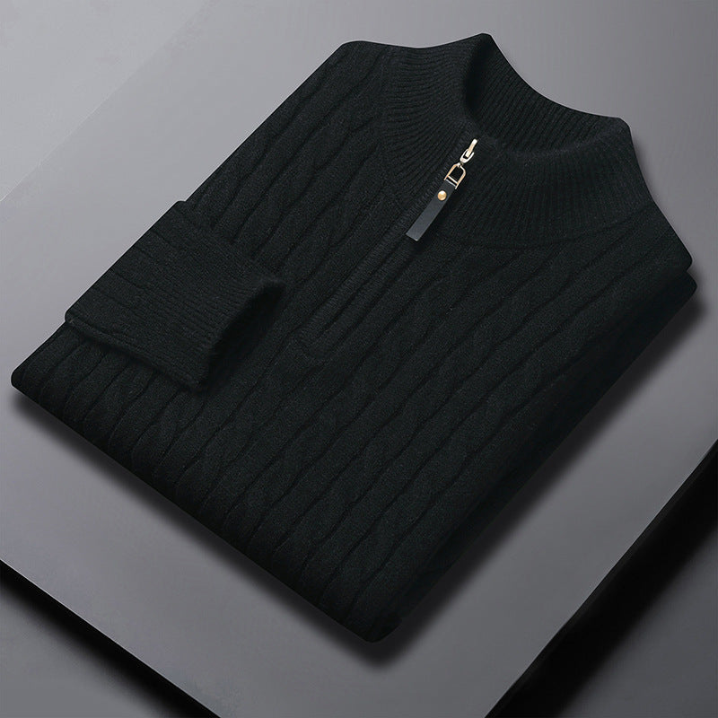 Men's High-Quality Sweater with Textured Zipper Lisslune