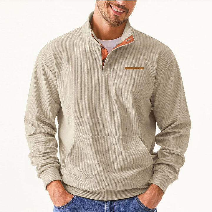 Men's High-Quality Pullover with Half Zip and Comfortable Fit Lisslune